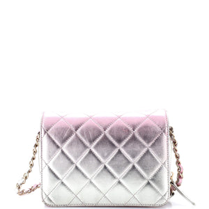Like a Wallet Flap Bag Quilted Gradient Metallic Lambskin Mini