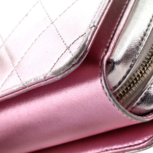 Like a Wallet Flap Bag Quilted Gradient Metallic Lambskin Mini