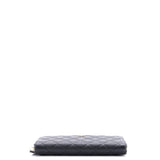 Zip Around Wallet Quilted Caviar Long