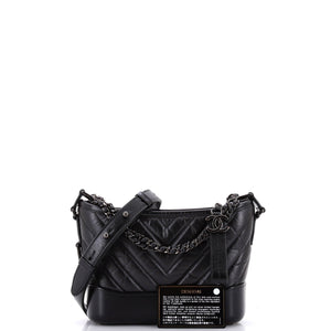 So Black Gabrielle Hobo Chevron Aged Calfskin Small