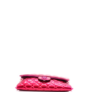 Metal Handle Clutch Quilted Metallic Patent Medium