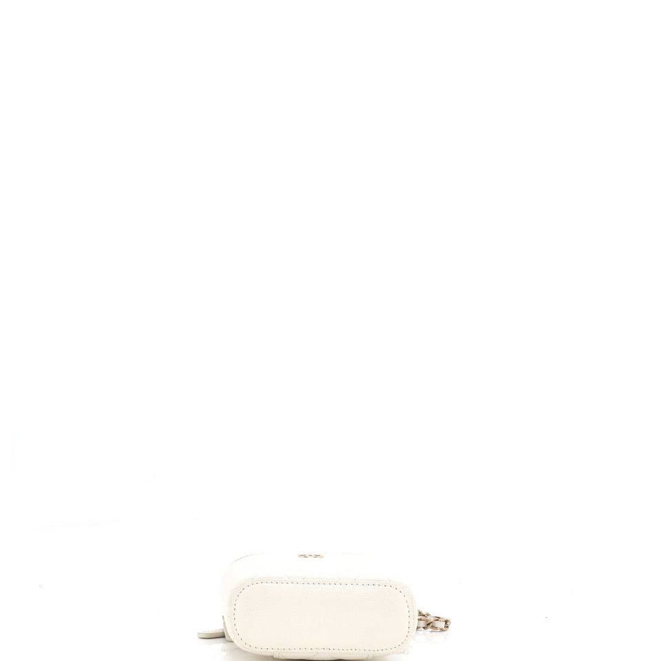 Vertical Classic Vanity Case with Chain Quilted Caviar Small