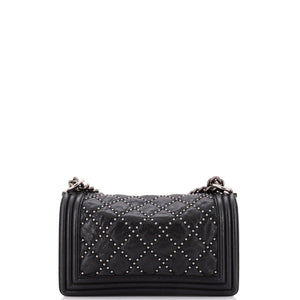 Boy Flap Bag Studded Quilted Distressed Calfskin Old Medium
