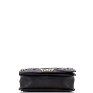 Boy Flap Bag Studded Quilted Distressed Calfskin Old Medium