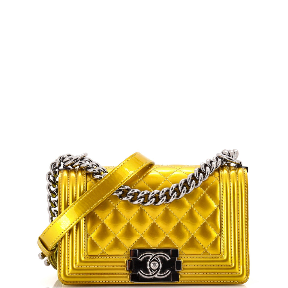 Boy Flap Bag Quilted Patent Small
