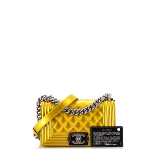 Boy Flap Bag Quilted Patent Small