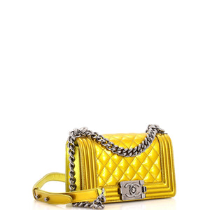 Boy Flap Bag Quilted Patent Small