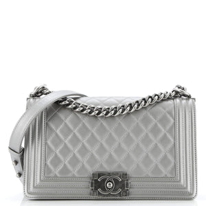 Boy Flap Bag Quilted Caviar Old Medium