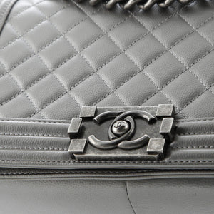 Boy Flap Bag Quilted Caviar Old Medium