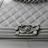 Boy Flap Bag Quilted Caviar Old Medium