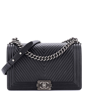 Boy Flap Bag Chevron Calfskin New Medium