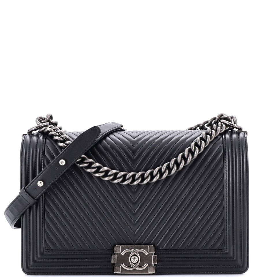 Boy Flap Bag Chevron Calfskin New Medium