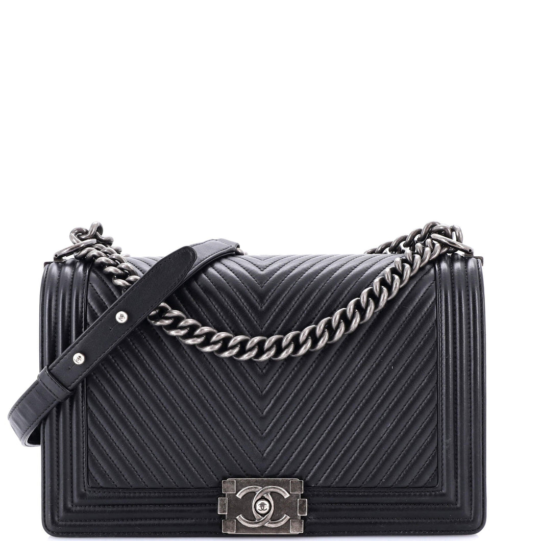 Boy Flap Bag Chevron Calfskin New Medium