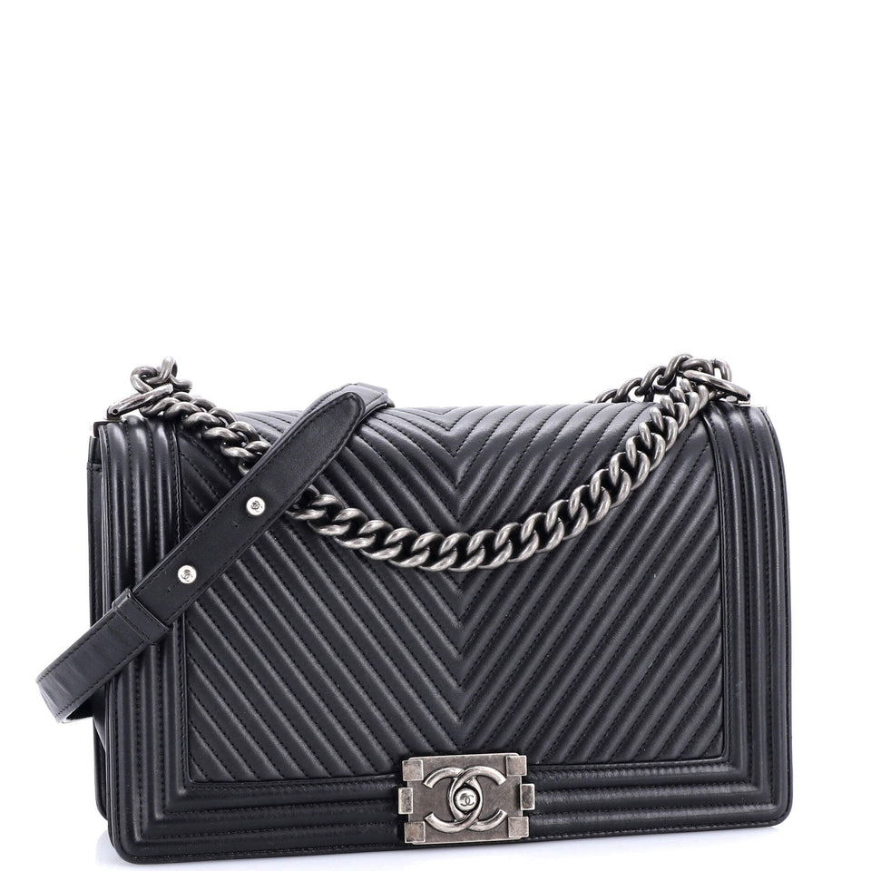 Boy Flap Bag Chevron Calfskin New Medium