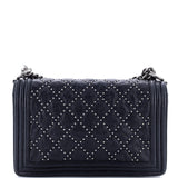 Boy Flap Bag Studded Quilted Distressed Calfskin Old Medium