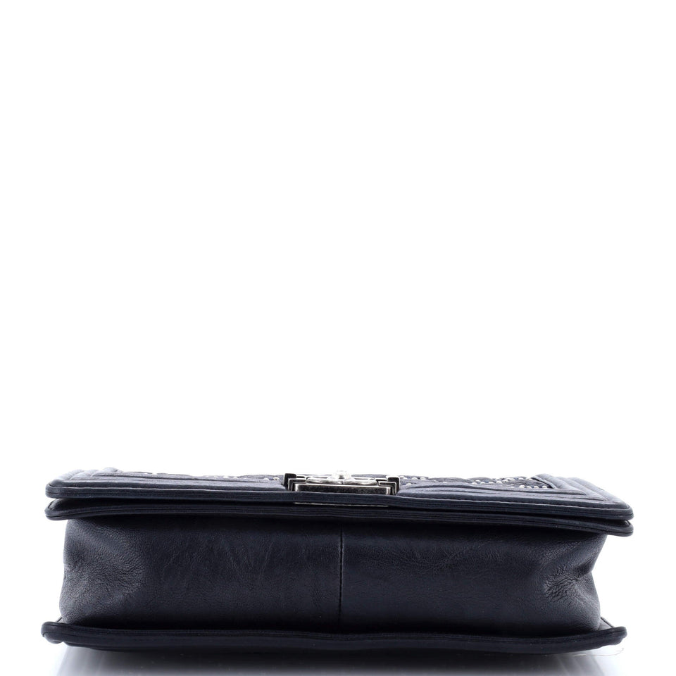 Boy Flap Bag Studded Quilted Distressed Calfskin Old Medium