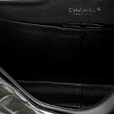 Classic Double Flap Bag Quilted Striated Metallic Patent Jumbo