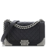 Paris-Dallas Boy Flap Bag Quilted Calfskin with Metal Adornments Old Medium