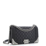 Paris-Dallas Boy Flap Bag Quilted Calfskin with Metal Adornments Old Medium