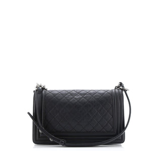 Paris-Dallas Boy Flap Bag Quilted Calfskin with Metal Adornments Old Medium