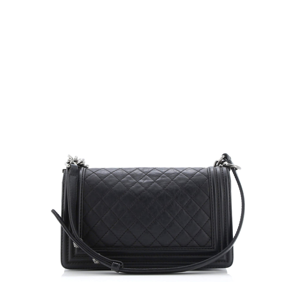 Paris-Dallas Boy Flap Bag Quilted Calfskin with Metal Adornments Old Medium