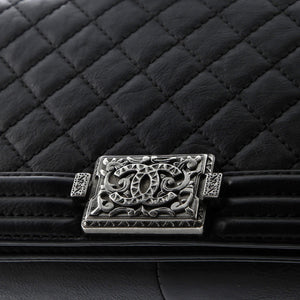 Paris-Dallas Boy Flap Bag Quilted Calfskin with Metal Adornments Old Medium