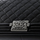 Paris-Dallas Boy Flap Bag Quilted Calfskin with Metal Adornments Old Medium