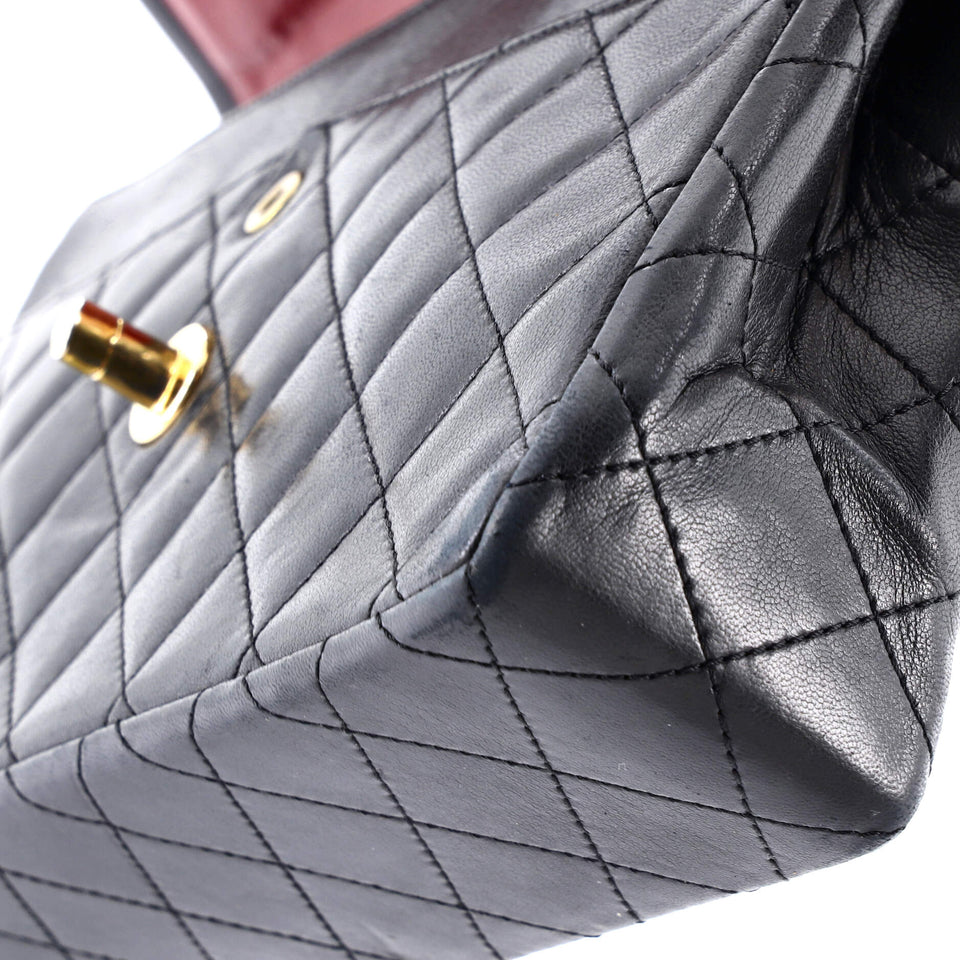 Vintage Two Tone CC Flap Bag Quilted Lambskin Medium