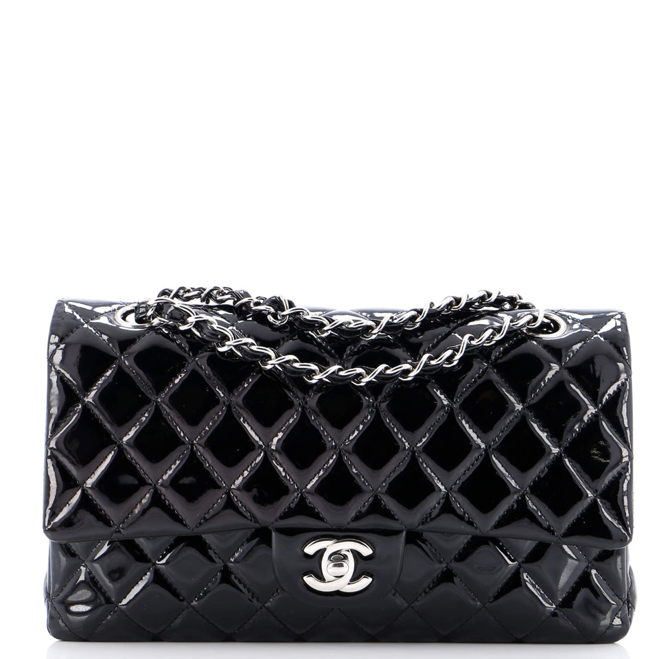 Vintage Classic Double Flap Bag Quilted Patent Medium