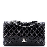 Vintage Classic Double Flap Bag Quilted Patent Medium
