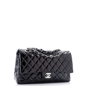 Vintage Classic Double Flap Bag Quilted Patent Medium