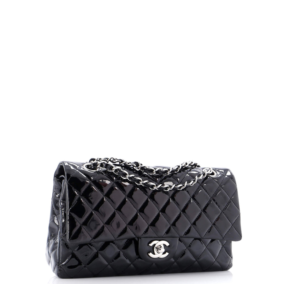 Vintage Classic Double Flap Bag Quilted Patent Medium