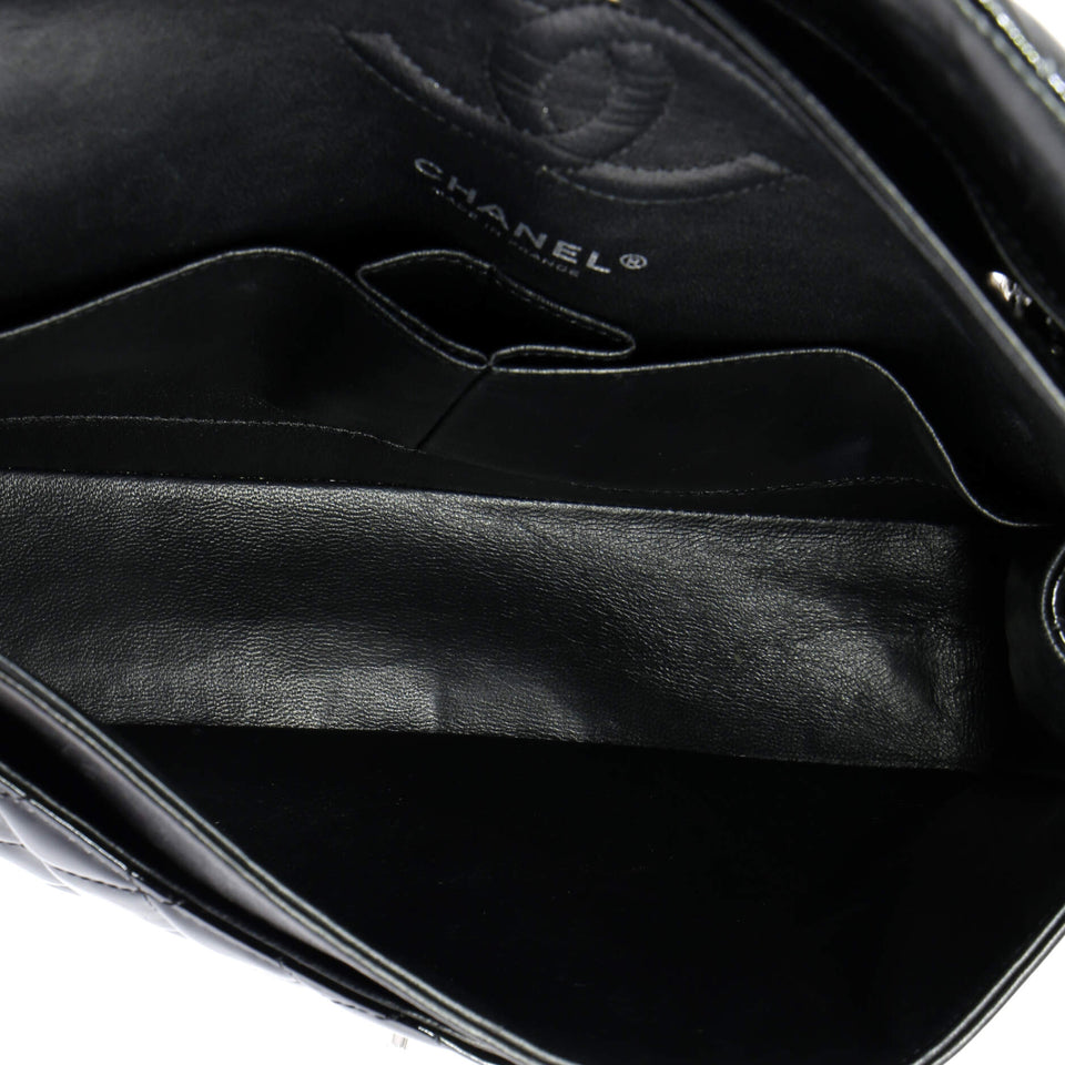 Vintage Classic Double Flap Bag Quilted Patent Medium