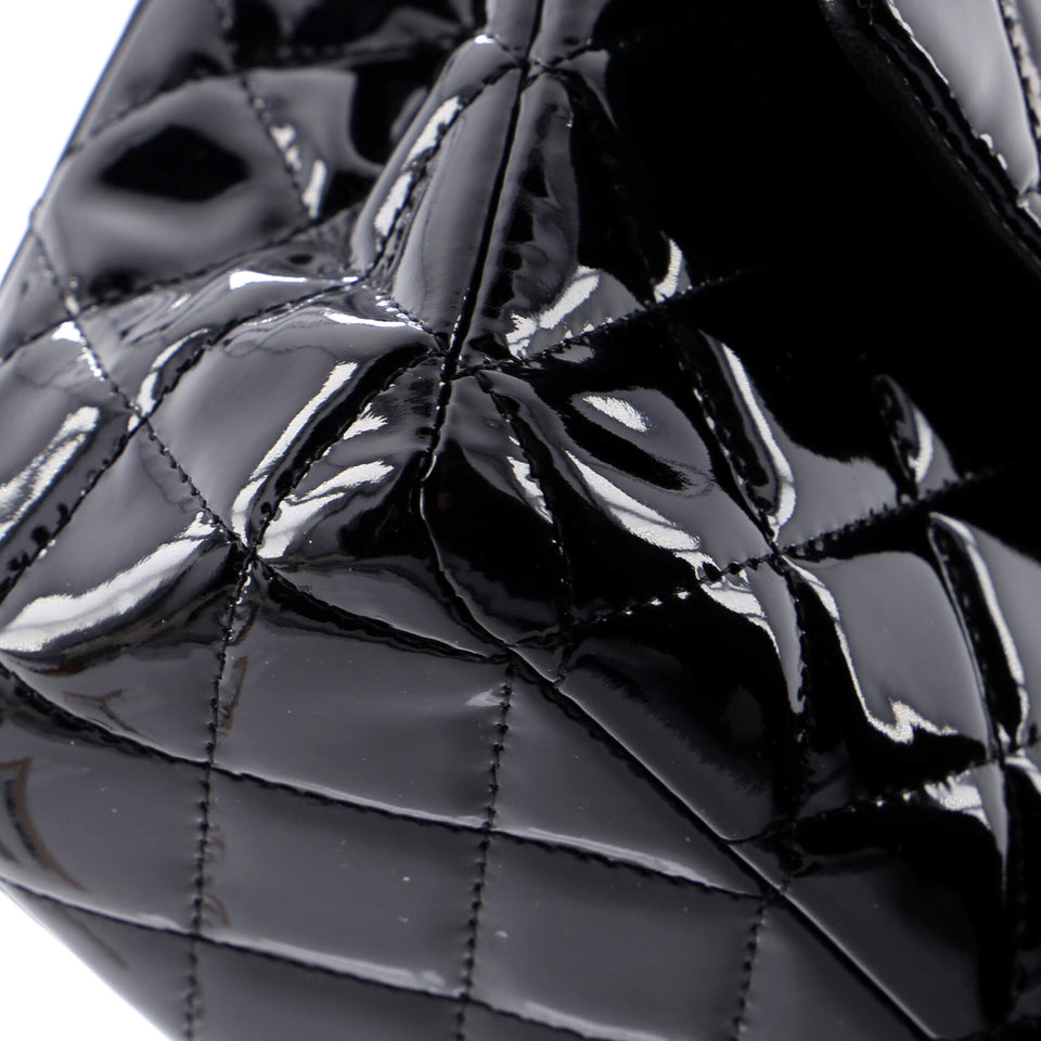 Vintage Classic Double Flap Bag Quilted Patent Medium