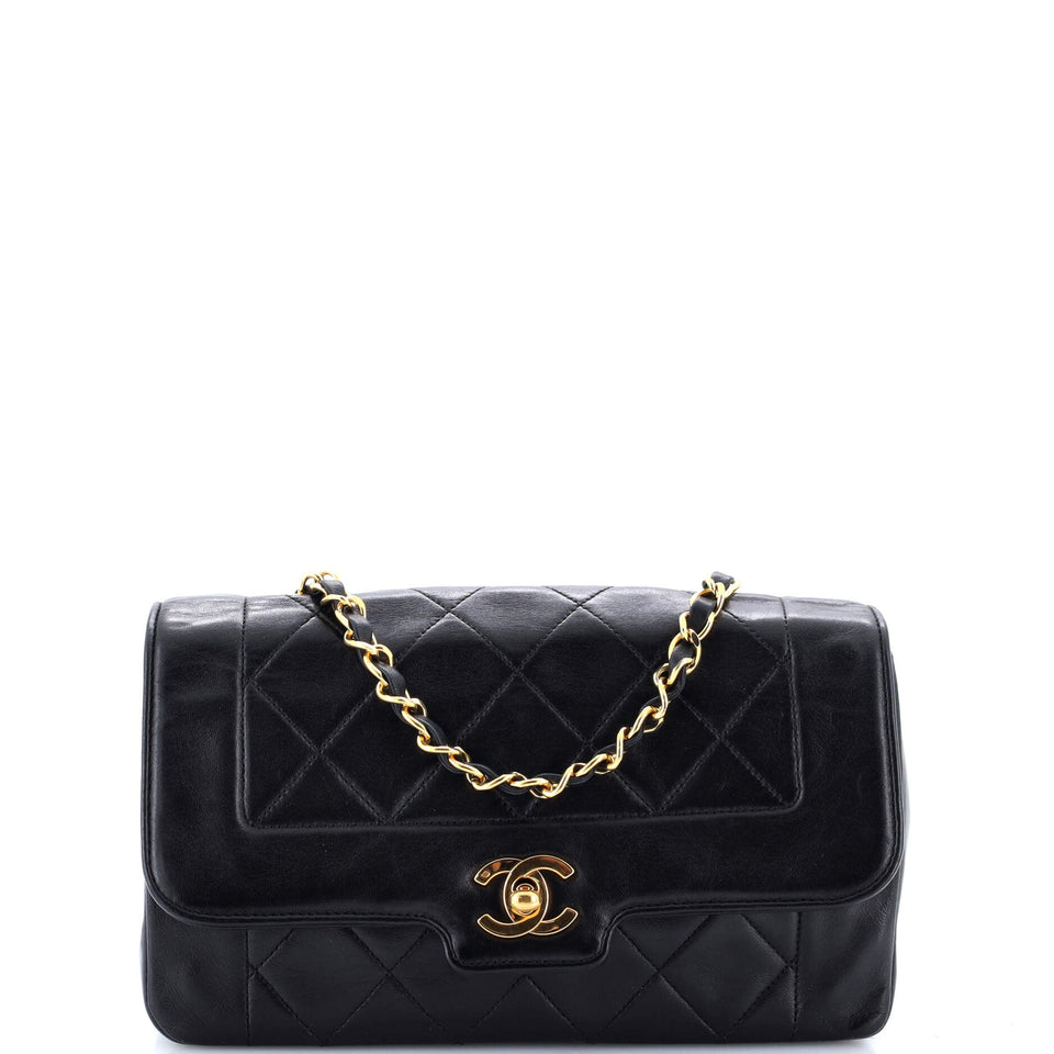 Vintage CC Chain Flap Bag Quilted Lambskin Small