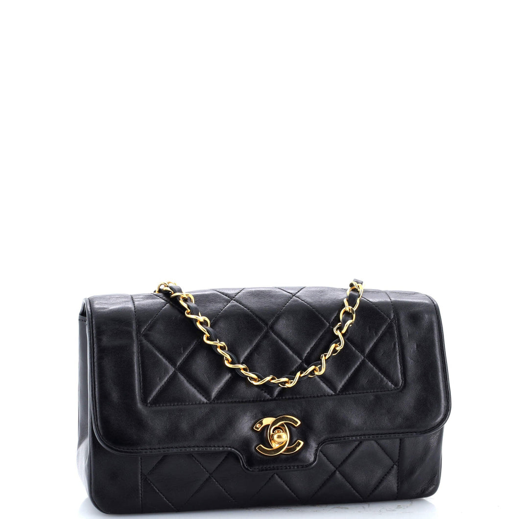 Vintage CC Chain Flap Bag Quilted Lambskin Small
