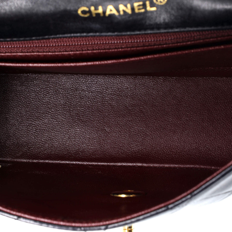 Vintage CC Chain Flap Bag Quilted Lambskin Small