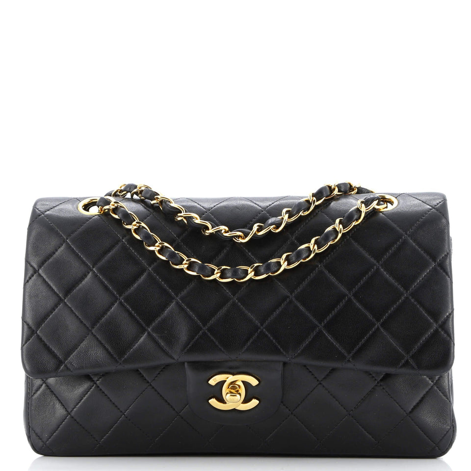 Vintage Classic Double Flap Bag Quilted Lambskin Medium