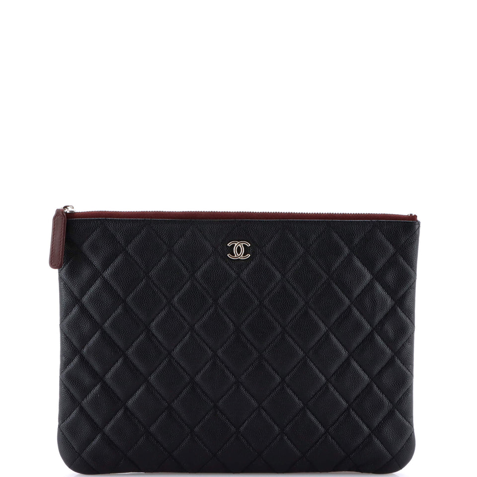 O Case Clutch Quilted Caviar Medium
