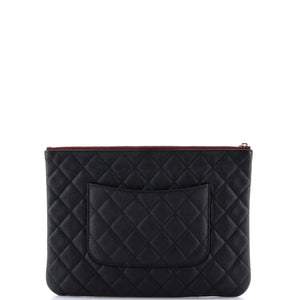 O Case Clutch Quilted Caviar Medium