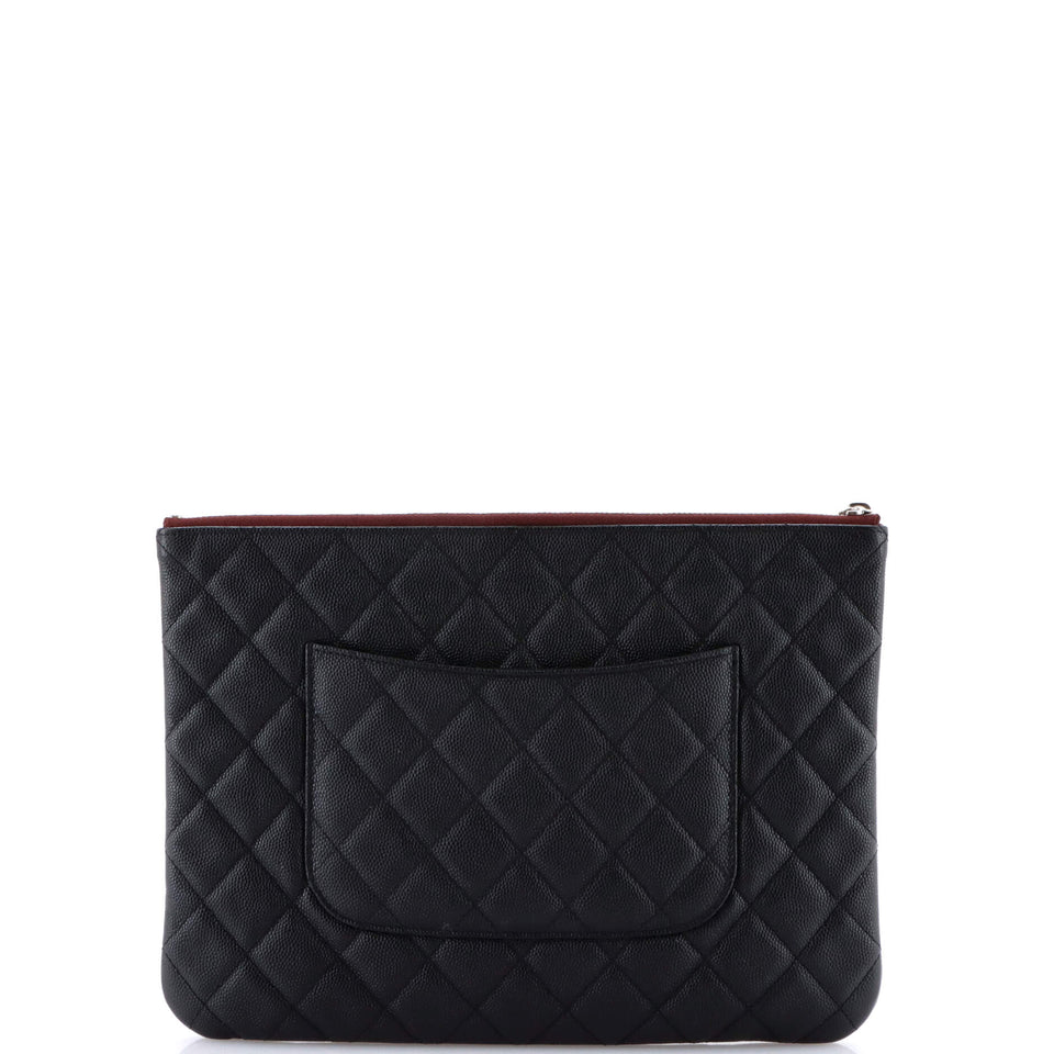 O Case Clutch Quilted Caviar Medium