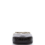 CC Kisslock Frame Clutch with Chain Quilted Lambskin Small