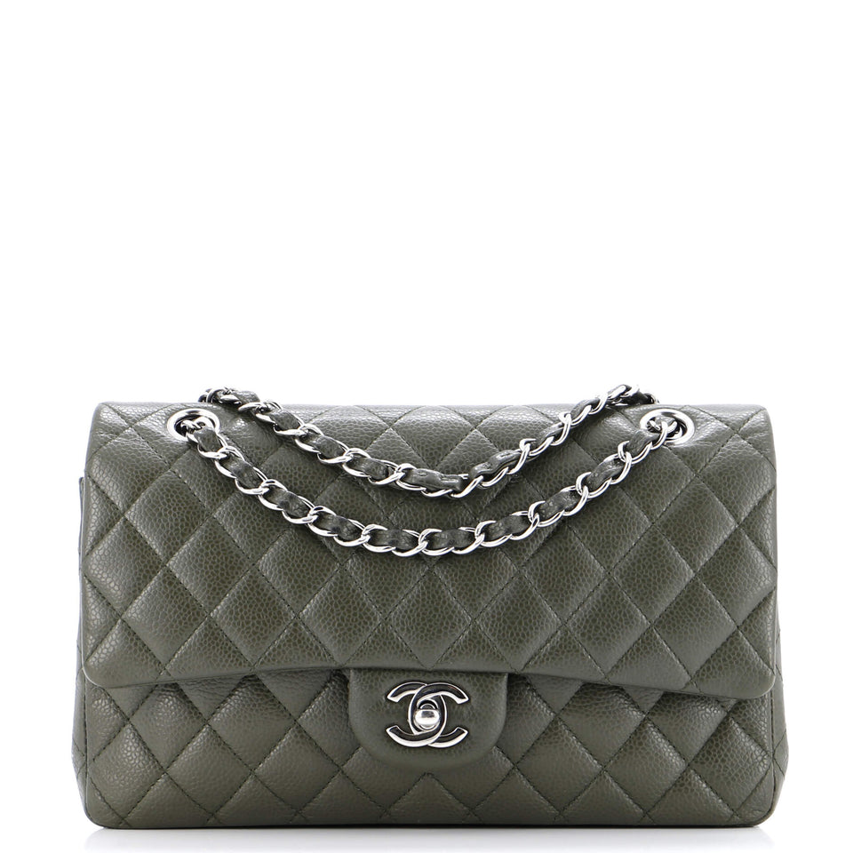 Classic Double Flap Bag Quilted Caviar Medium