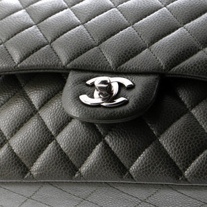Classic Double Flap Bag Quilted Caviar Medium