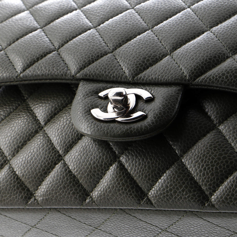 Classic Double Flap Bag Quilted Caviar Medium