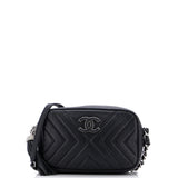 CC Tassel Camera Bag Diagonal Chevron Calfskin Mini