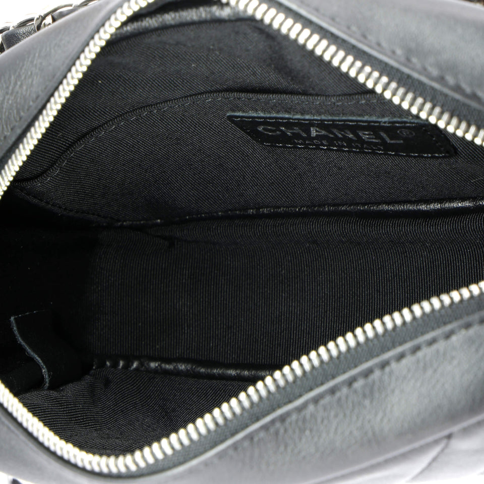 CC Tassel Camera Bag Diagonal Chevron Calfskin Mini