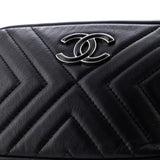 CC Tassel Camera Bag Diagonal Chevron Calfskin Mini