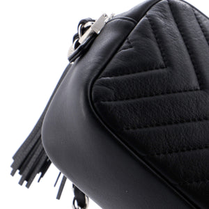 CC Tassel Camera Bag Diagonal Chevron Calfskin Mini