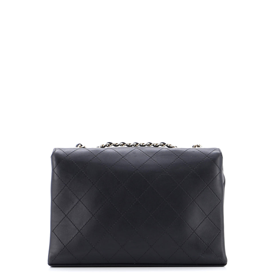 3 Compartment Flap Bag Quilted Calfskin Medium
